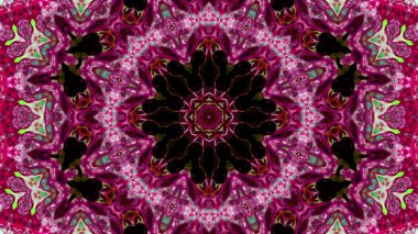 Soyut boya fırça mürekkep patlayabilir formanın düzgün kavramı simetrik desen süs dekoratif Kaleidoscope hareketi geometrik daire ve yıldız şekli