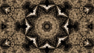 Soyut boya fırça mürekkep patlayabilir formanın düzgün kavramı simetrik desen süs dekoratif Kaleidoscope hareketi geometrik daire ve yıldız şekli