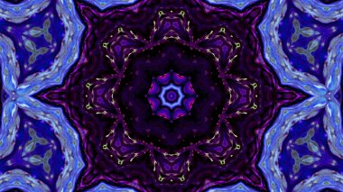 Soyut boya fırça mürekkep patlayabilir formanın düzgün kavramı simetrik desen süs dekoratif Kaleidoscope hareketi geometrik daire ve yıldız şekli