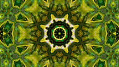 Soyut boya fırça mürekkep patlayabilir formanın düzgün kavramı simetrik desen süs dekoratif Kaleidoscope hareketi geometrik daire ve yıldız şekli