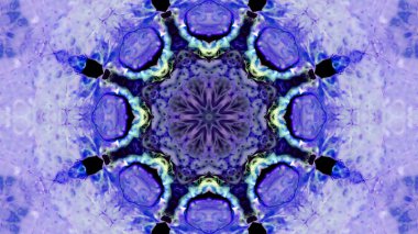 Soyut boya fırça mürekkep patlayabilir formanın düzgün kavramı simetrik desen süs dekoratif Kaleidoscope hareketi geometrik daire ve yıldız şekli