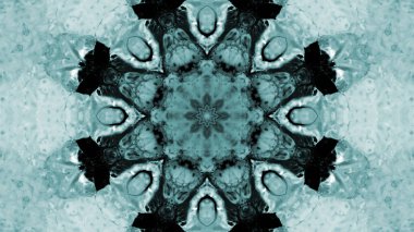 Soyut boya fırça mürekkep patlayabilir formanın düzgün kavramı simetrik desen süs dekoratif Kaleidoscope hareketi geometrik daire ve yıldız şekli