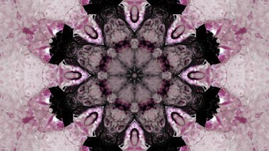 Soyut boya fırça mürekkep patlayabilir formanın düzgün kavramı simetrik desen süs dekoratif Kaleidoscope hareketi geometrik daire ve yıldız şekli