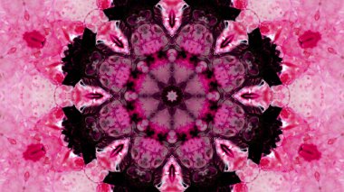 Soyut boya fırça mürekkep patlayabilir formanın düzgün kavramı simetrik desen süs dekoratif Kaleidoscope hareketi geometrik daire ve yıldız şekli