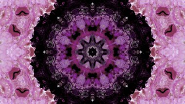 Soyut boya fırça mürekkep patlayabilir formanın düzgün kavramı simetrik desen süs dekoratif Kaleidoscope hareketi geometrik daire ve yıldız şekli