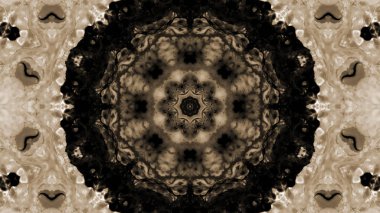 Soyut boya fırça mürekkep patlayabilir formanın düzgün kavramı simetrik desen süs dekoratif Kaleidoscope hareketi geometrik daire ve yıldız şekli