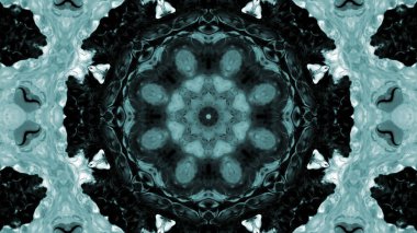 Soyut boya fırça mürekkep patlayabilir formanın düzgün kavramı simetrik desen süs dekoratif Kaleidoscope hareketi geometrik daire ve yıldız şekli