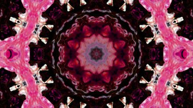 Soyut boya fırça mürekkep patlayabilir formanın düzgün kavramı simetrik desen süs dekoratif Kaleidoscope hareketi geometrik daire ve yıldız şekli