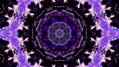 Soyut boya fırça mürekkep patlayabilir formanın düzgün kavramı simetrik desen süs dekoratif Kaleidoscope hareketi geometrik daire ve yıldız şekli