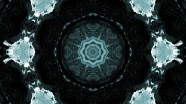 Soyut boya fırça mürekkep patlayabilir formanın düzgün kavramı simetrik desen süs dekoratif Kaleidoscope hareketi geometrik daire ve yıldız şekli