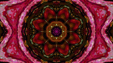 Soyut boya fırça mürekkep patlayabilir formanın düzgün kavramı simetrik desen süs dekoratif Kaleidoscope hareketi geometrik daire ve yıldız şekli