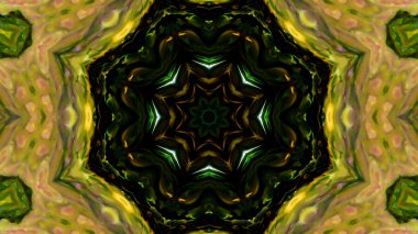 Soyut boya fırça mürekkep patlayabilir formanın düzgün kavramı simetrik desen süs dekoratif Kaleidoscope hareketi geometrik daire ve yıldız şekli