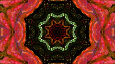 Soyut boya fırça mürekkep patlayabilir formanın düzgün kavramı simetrik desen süs dekoratif Kaleidoscope hareketi geometrik daire ve yıldız şekli