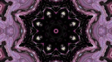 Soyut boya fırça mürekkep patlayabilir formanın düzgün kavramı simetrik desen süs dekoratif Kaleidoscope hareketi geometrik daire ve yıldız şekli