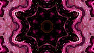 Soyut boya fırça mürekkep patlayabilir formanın düzgün kavramı simetrik desen süs dekoratif Kaleidoscope hareketi geometrik daire ve yıldız şekli