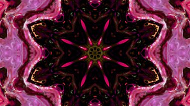 Soyut boya fırça mürekkep patlayabilir formanın düzgün kavramı simetrik desen süs dekoratif Kaleidoscope hareketi geometrik daire ve yıldız şekli