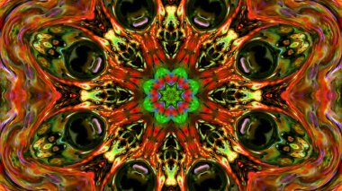 Soyut boya fırça mürekkep patlayabilir formanın düzgün kavramı simetrik desen süs dekoratif Kaleidoscope hareketi geometrik daire ve yıldız şekli