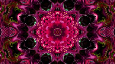 Soyut boya fırça mürekkep patlayabilir formanın düzgün kavramı simetrik desen süs dekoratif Kaleidoscope hareketi geometrik daire ve yıldız şekli