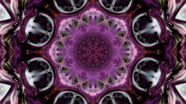 Soyut boya fırça mürekkep patlayabilir formanın düzgün kavramı simetrik desen süs dekoratif Kaleidoscope hareketi geometrik daire ve yıldız şekli