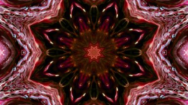 Soyut boya fırça mürekkep patlayabilir formanın düzgün kavramı simetrik desen süs dekoratif Kaleidoscope hareketi geometrik daire ve yıldız şekli