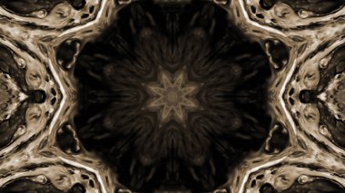 Soyut boya fırça mürekkep patlayabilir formanın düzgün kavramı simetrik desen süs dekoratif Kaleidoscope hareketi geometrik daire ve yıldız şekli