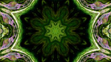 Soyut boya fırça mürekkep patlayabilir formanın düzgün kavramı simetrik desen süs dekoratif Kaleidoscope hareketi geometrik daire ve yıldız şekli