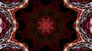 Soyut boya fırça mürekkep patlayabilir formanın düzgün kavramı simetrik desen süs dekoratif Kaleidoscope hareketi geometrik daire ve yıldız şekli