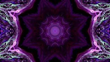 Soyut boya fırça mürekkep patlayabilir formanın düzgün kavramı simetrik desen süs dekoratif Kaleidoscope hareketi geometrik daire ve yıldız şekli