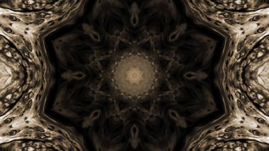 Soyut boya fırça mürekkep patlayabilir formanın düzgün kavramı simetrik desen süs dekoratif Kaleidoscope hareketi geometrik daire ve yıldız şekli