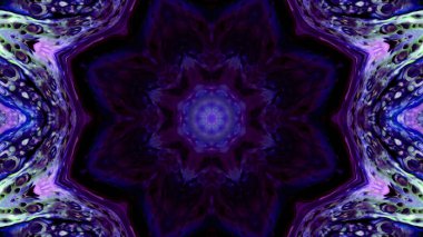 Soyut boya fırça mürekkep patlayabilir formanın düzgün kavramı simetrik desen süs dekoratif Kaleidoscope hareketi geometrik daire ve yıldız şekli