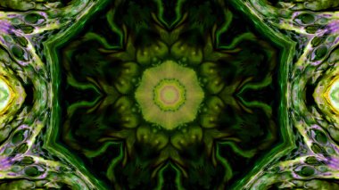 Soyut boya fırça mürekkep patlayabilir formanın düzgün kavramı simetrik desen süs dekoratif Kaleidoscope hareketi geometrik daire ve yıldız şekli