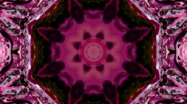 Soyut boya fırça mürekkep patlayabilir formanın düzgün kavramı simetrik desen süs dekoratif Kaleidoscope hareketi geometrik daire ve yıldız şekli