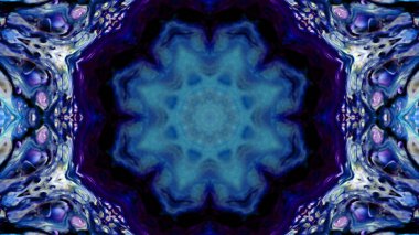 Soyut boya fırça mürekkep patlayabilir formanın düzgün kavramı simetrik desen süs dekoratif Kaleidoscope hareketi geometrik daire ve yıldız şekli