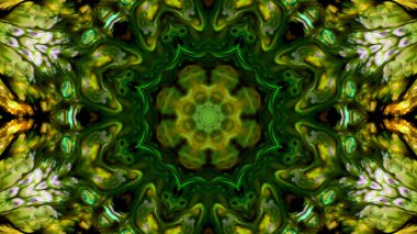 Soyut boya fırça mürekkep patlayabilir formanın düzgün kavramı simetrik desen süs dekoratif Kaleidoscope hareketi geometrik daire ve yıldız şekli