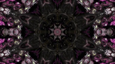 Soyut boya fırça mürekkep patlayabilir formanın düzgün kavramı simetrik desen süs dekoratif Kaleidoscope hareketi geometrik daire ve yıldız şekli