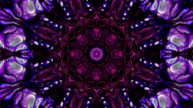 Soyut boya fırça mürekkep patlayabilir formanın düzgün kavramı simetrik desen süs dekoratif Kaleidoscope hareketi geometrik daire ve yıldız şekli