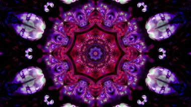 Soyut boya fırça mürekkep patlayabilir formanın düzgün kavramı simetrik desen süs dekoratif Kaleidoscope hareketi geometrik daire ve yıldız şekli