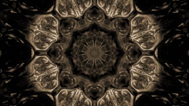 Soyut boya fırça mürekkep patlayabilir formanın düzgün kavramı simetrik desen süs dekoratif Kaleidoscope hareketi geometrik daire ve yıldız şekli