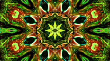 Soyut boya fırça mürekkep patlayabilir formanın düzgün kavramı simetrik desen süs dekoratif Kaleidoscope hareketi geometrik daire ve yıldız şekli