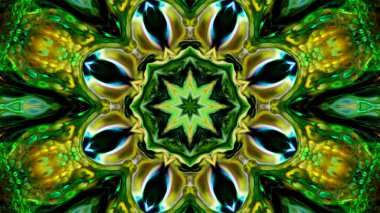 Soyut boya fırça mürekkep patlayabilir formanın düzgün kavramı simetrik desen süs dekoratif Kaleidoscope hareketi geometrik daire ve yıldız şekli