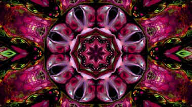 Soyut boya fırça mürekkep patlayabilir formanın düzgün kavramı simetrik desen süs dekoratif Kaleidoscope hareketi geometrik daire ve yıldız şekli