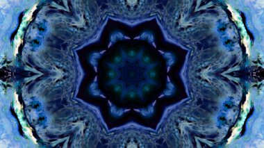 Soyut boya fırça mürekkep patlayabilir formanın düzgün kavramı simetrik desen süs dekoratif Kaleidoscope hareketi geometrik daire ve yıldız şekli