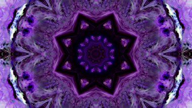 Soyut boya fırça mürekkep patlayabilir formanın düzgün kavramı simetrik desen süs dekoratif Kaleidoscope hareketi geometrik daire ve yıldız şekli