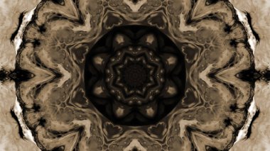 Soyut boya fırça mürekkep patlayabilir formanın düzgün kavramı simetrik desen süs dekoratif Kaleidoscope hareketi geometrik daire ve yıldız şekli