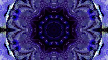 Soyut boya fırça mürekkep patlayabilir formanın düzgün kavramı simetrik desen süs dekoratif Kaleidoscope hareketi geometrik daire ve yıldız şekli