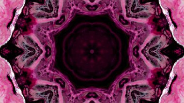 Soyut boya fırça mürekkep patlayabilir formanın düzgün kavramı simetrik desen süs dekoratif Kaleidoscope hareketi geometrik daire ve yıldız şekli