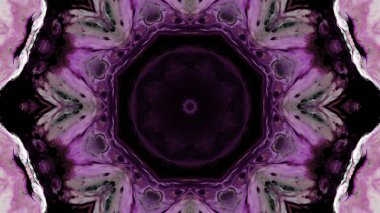 Soyut boya fırça mürekkep patlayabilir formanın düzgün kavramı simetrik desen süs dekoratif Kaleidoscope hareketi geometrik daire ve yıldız şekli