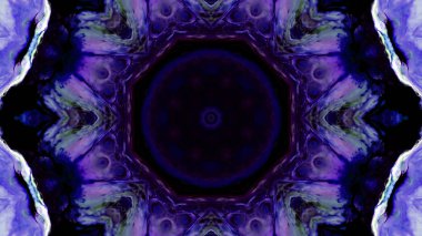 Soyut boya fırça mürekkep patlayabilir formanın düzgün kavramı simetrik desen süs dekoratif Kaleidoscope hareketi geometrik daire ve yıldız şekli