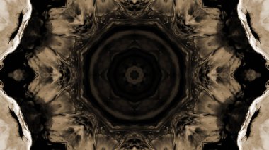 Soyut boya fırça mürekkep patlayabilir formanın düzgün kavramı simetrik desen süs dekoratif Kaleidoscope hareketi geometrik daire ve yıldız şekli