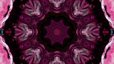 Soyut boya fırça mürekkep patlayabilir formanın düzgün kavramı simetrik desen süs dekoratif Kaleidoscope hareketi geometrik daire ve yıldız şekli